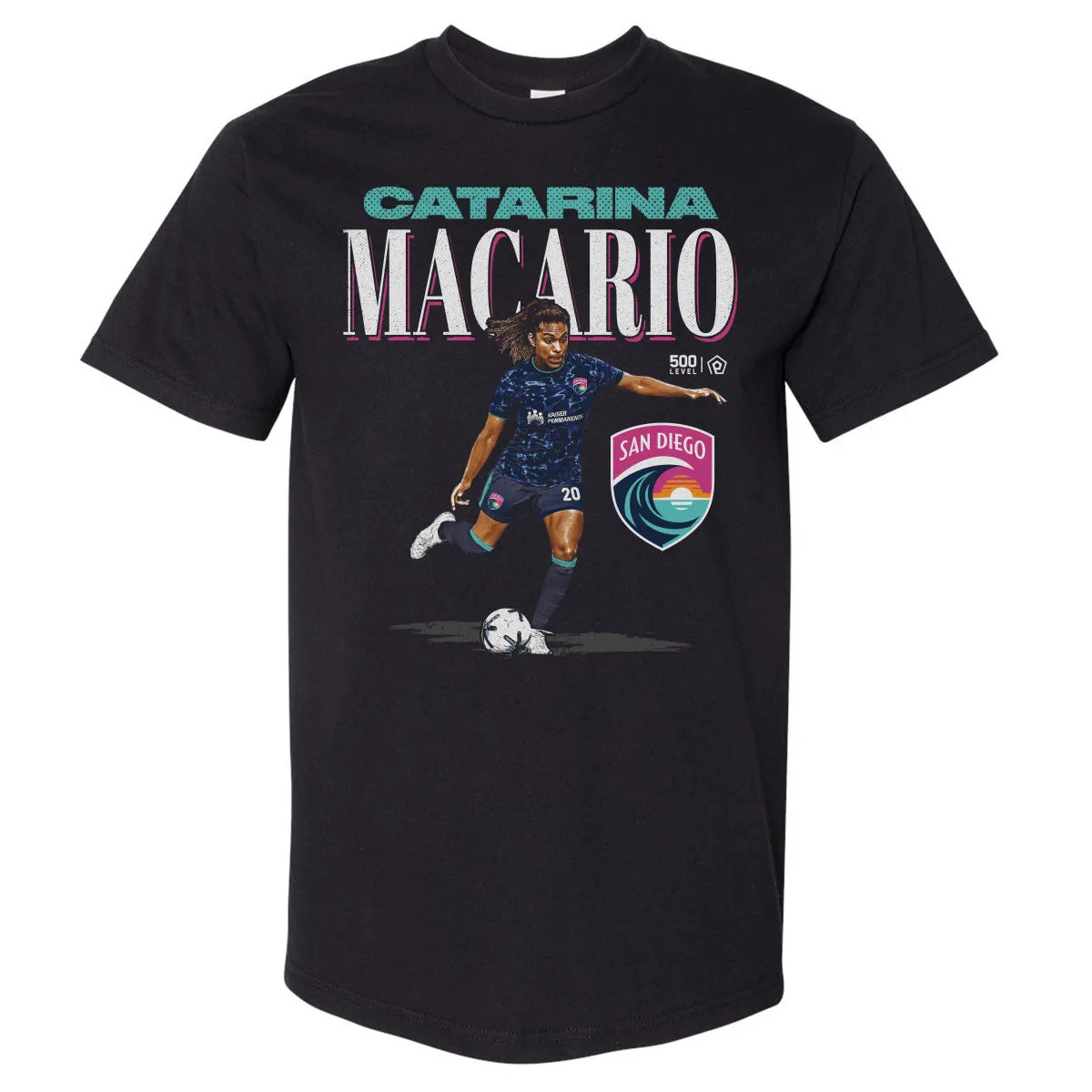 Catarina Macario San Diego Wave FC Player Name WHT sold by 500 Level