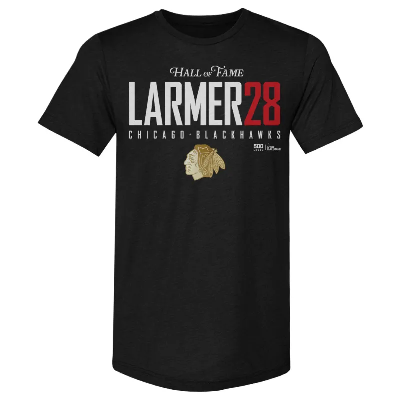 Steve Larmer Chicago Blackhawks H.O.F. Elite WHT made by 500 Level