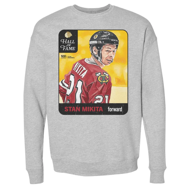 Stan Mikita Chicago Blackhawks H.O.F. Vintage Card WHT made by 500 Level