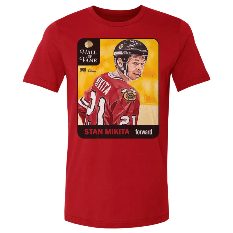 Stan Mikita Chicago Blackhawks H.O.F. Vintage Card WHT made by 500 Level