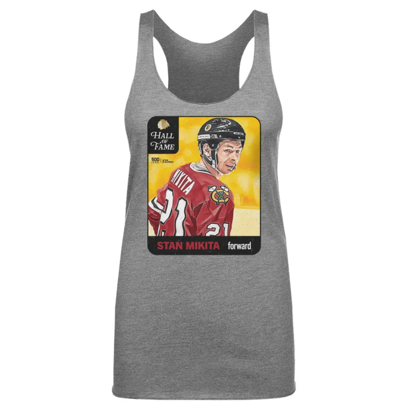 Stan Mikita Chicago Blackhawks H.O.F. Vintage Card WHT made by 500 Level