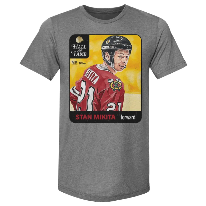 Stan Mikita Chicago Blackhawks H.O.F. Vintage Card WHT made by 500 Level