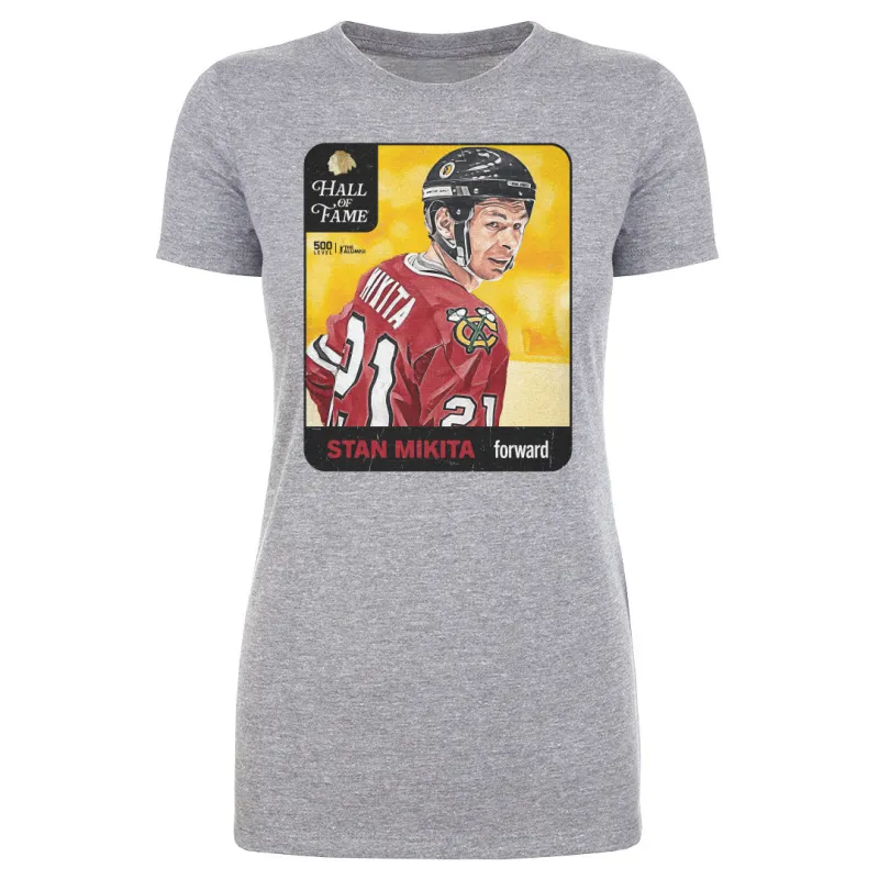 Stan Mikita Chicago Blackhawks H.O.F. Vintage Card WHT made by 500 Level