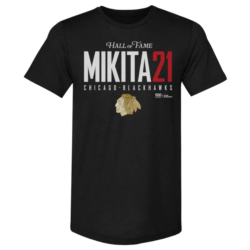 Stan Mikita Chicago Blackhawks H.O.F. Elite WHT made by 500 Level