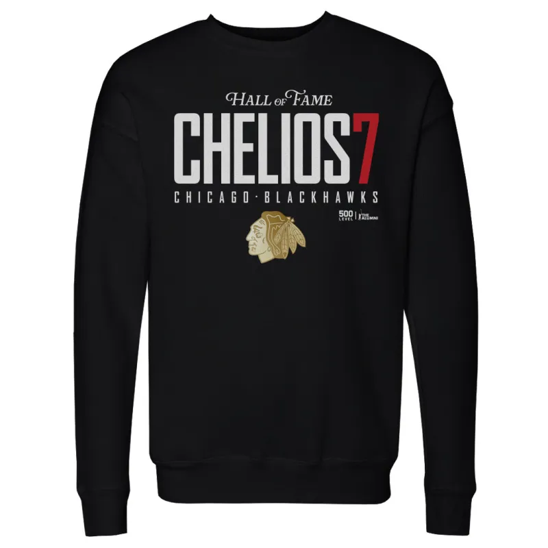 Chris Chelios Chicago Blackhawks H.O.F. Elite WHT made by 500 Level