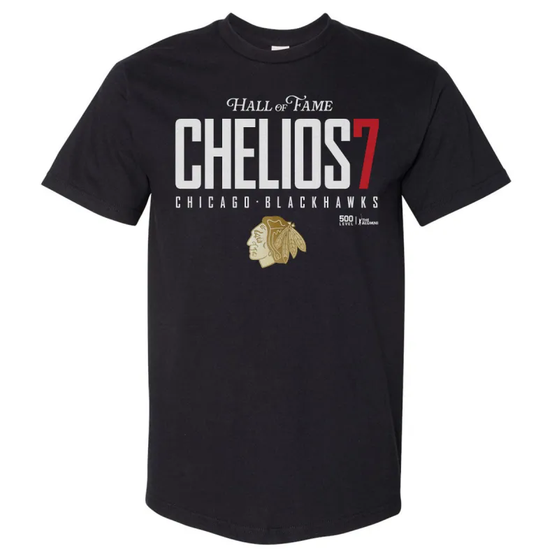 Chris Chelios Chicago Blackhawks H.O.F. Elite WHT made by 500 Level