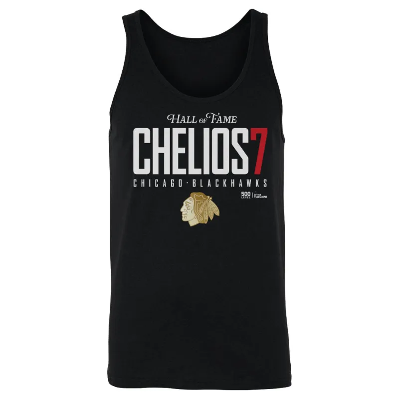Chris Chelios Chicago Blackhawks H.O.F. Elite WHT made by 500 Level