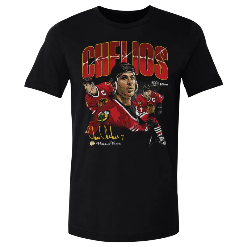 Chris Chelios Chicago Blackhawks Collage WHT made by 500 Level