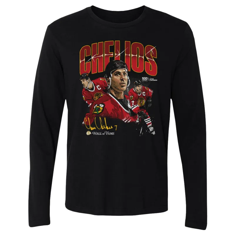 Chris Chelios Chicago Blackhawks Collage WHT made by 500 Level
