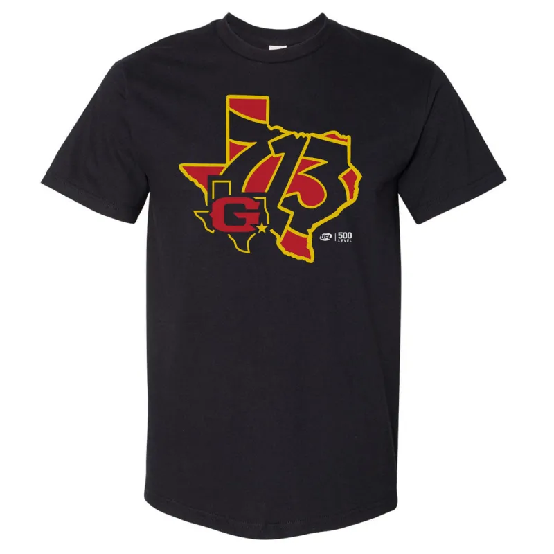 Houston Gamblers Area Code Silhouette WHT made by 500 Level