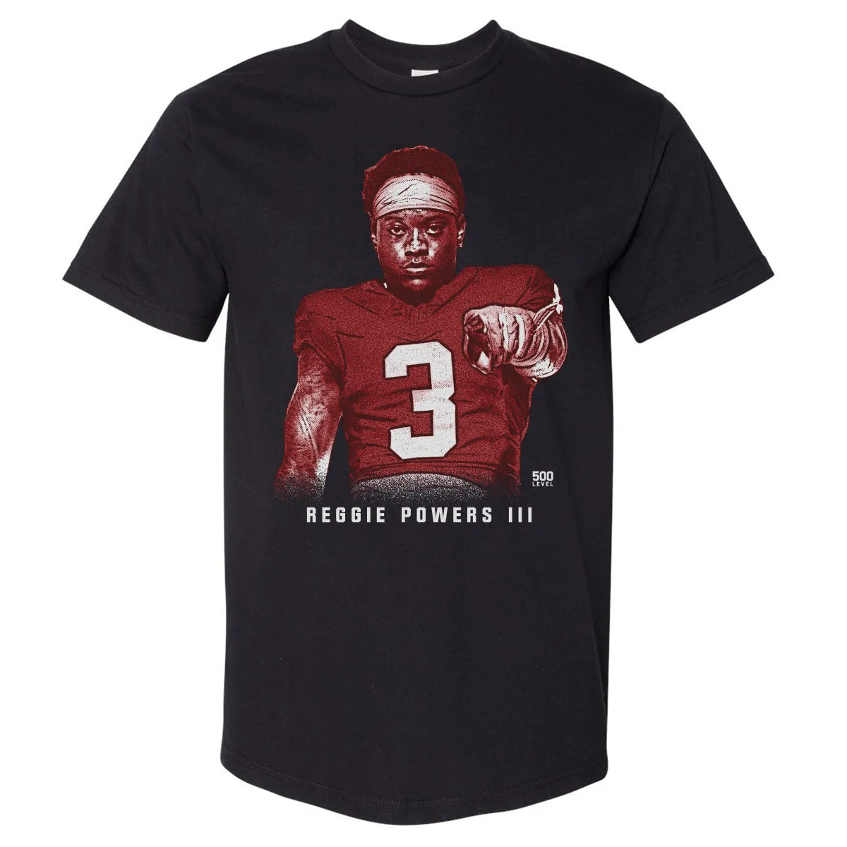 Reggie Powers III College Pose 2 WHT sold by 500 Level