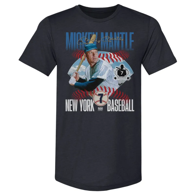 Mickey Mantle New York Y Laces WHT made by 500 Level