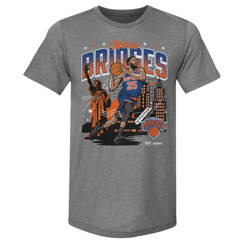 Mikal Bridges New York Knicks Skyline WHT made by 500 Level