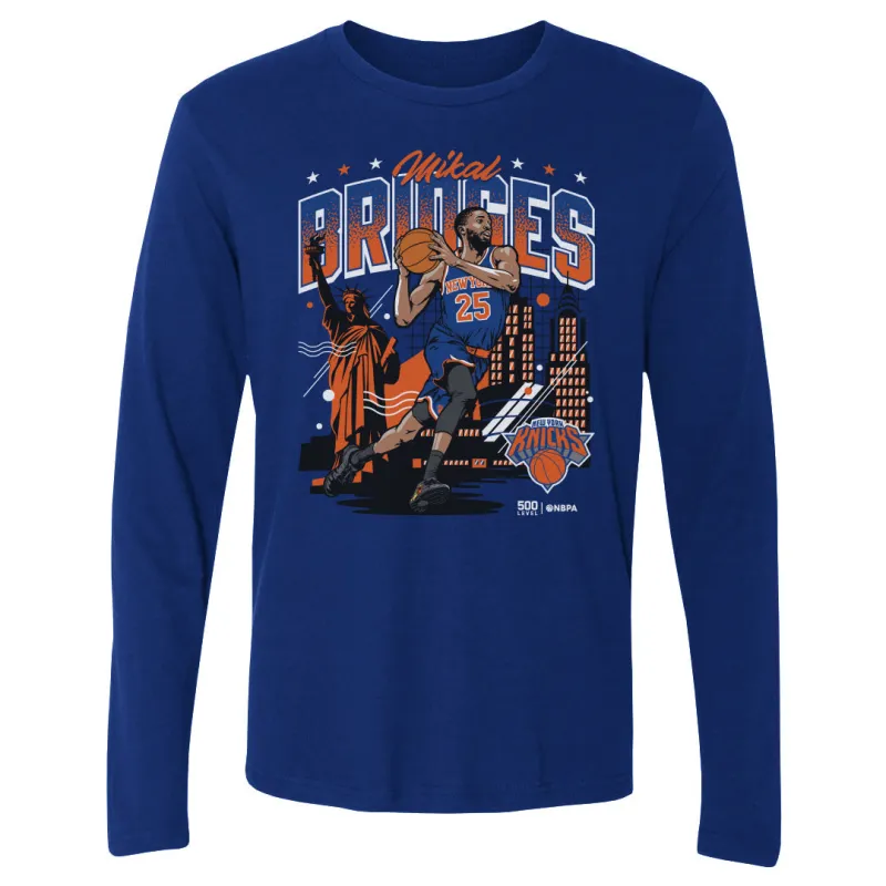 Mikal Bridges New York Knicks Skyline WHT made by 500 Level