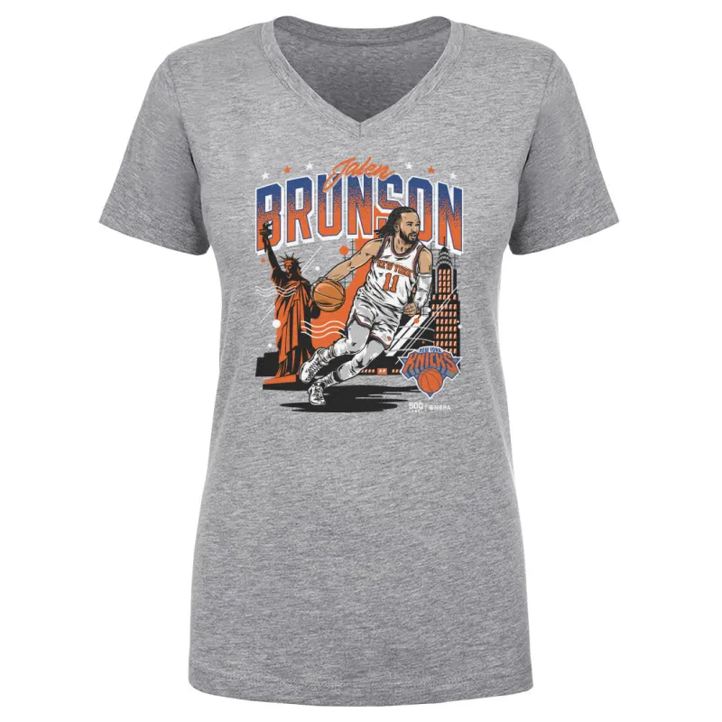 Jalen Brunson New York Knicks Skyline WHT made by 500 Level