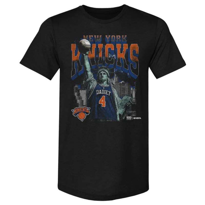 Pacome Dadiet New York Knicks Statue Of Liberty WHT made by 500 Level