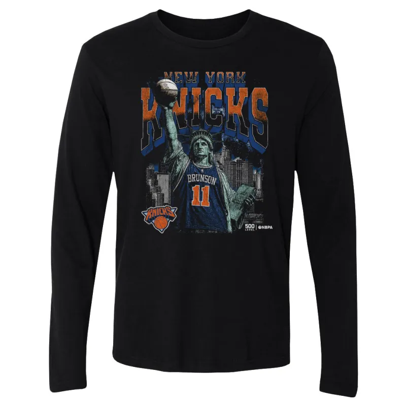 Jalen Brunson New York Knicks Statue Of Liberty WHT made by 500 Level