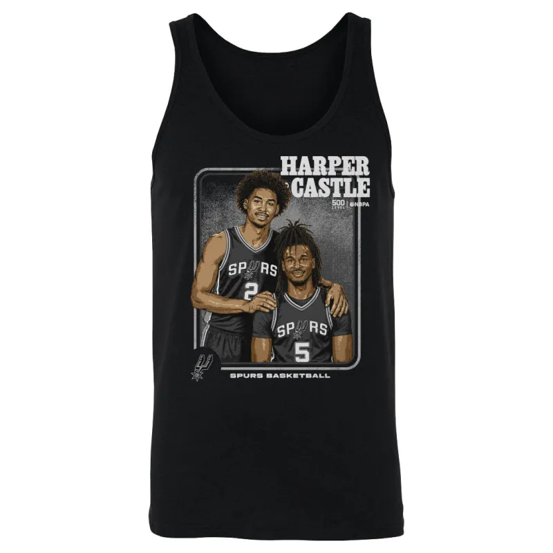 Dylan Harper & Stephon Castle San Antonio Spurs Step Brothers WHT made by 500 Level