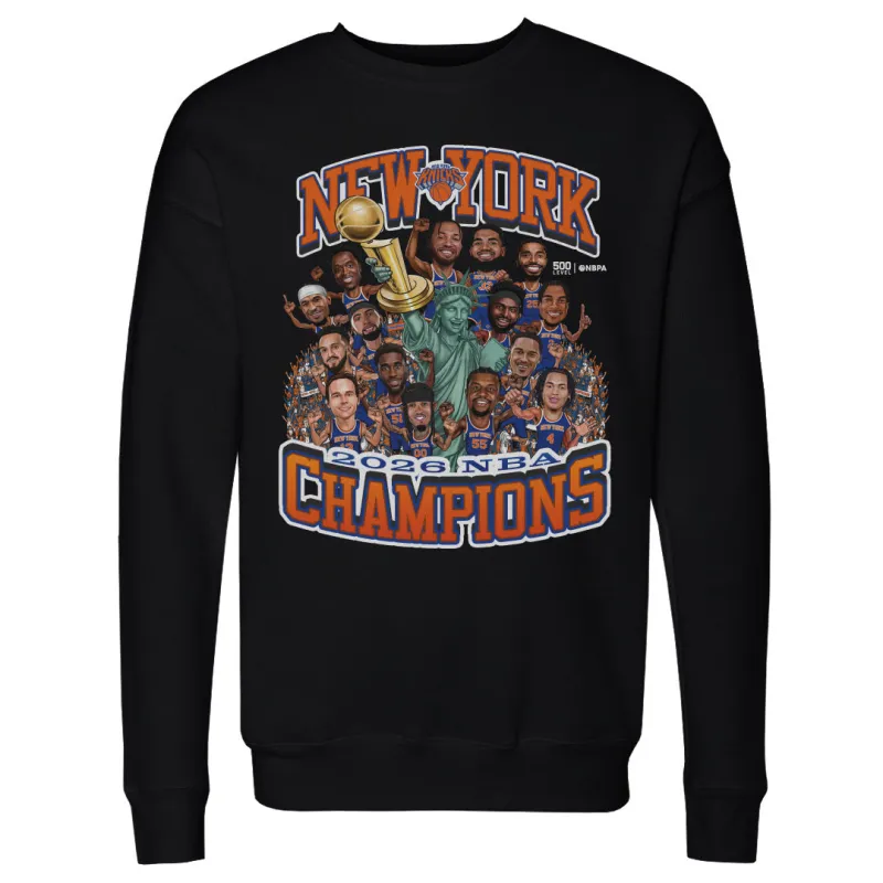 New York Knicks NBA Finals 2026 Champions Caricature WHT made by 500 Level