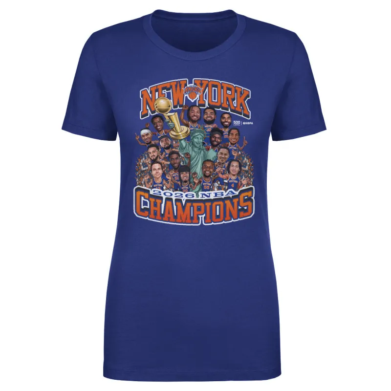 New York Knicks NBA Finals 2026 Champions Caricature WHT made by 500 Level