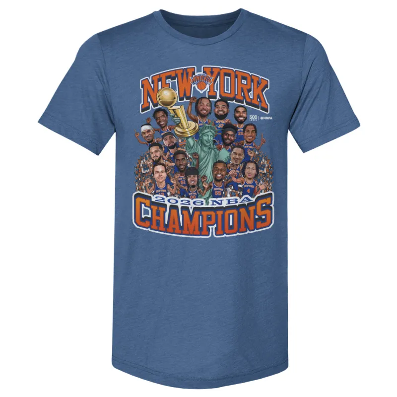 New York Knicks NBA Finals 2026 Champions Caricature WHT made by 500 Level
