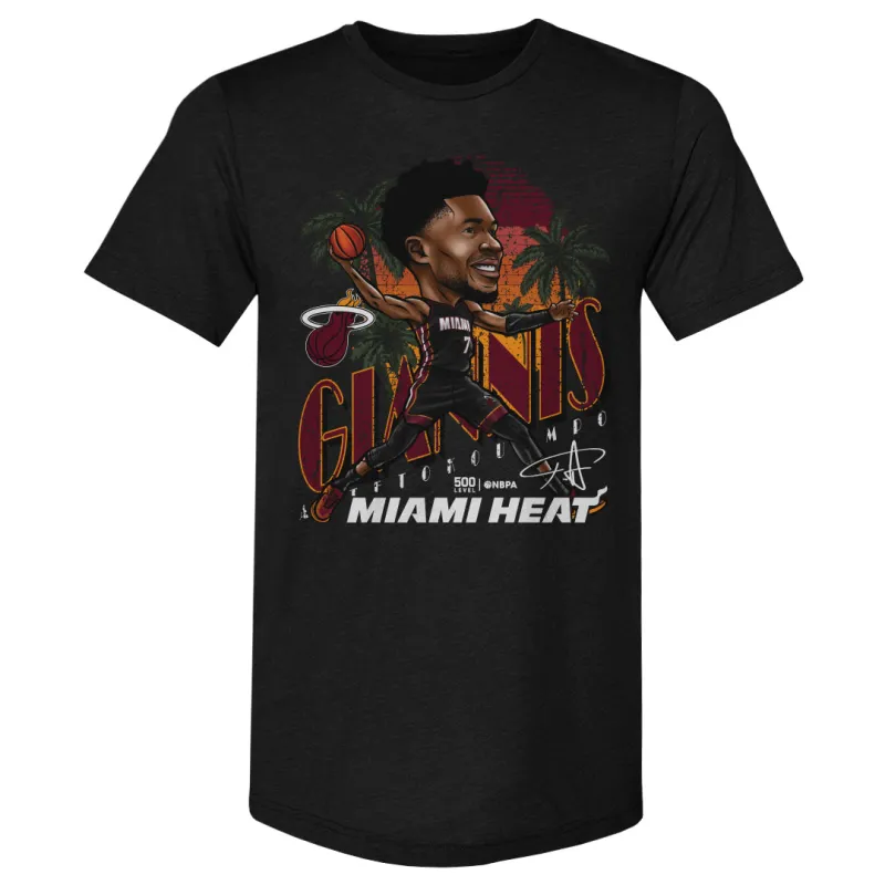Giannis Antetokounmpo Miami Heat Cartoon WHT made by 500 Level