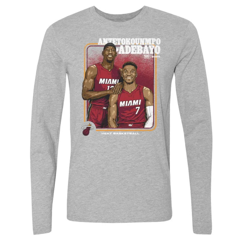 Giannis Antetokounmpo & Bam Adebayo Miami Heat Step Brothers WHT made by 500 Level