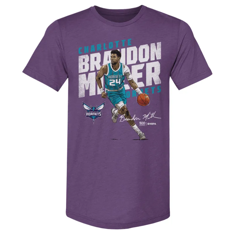 Brandon Miller Charlotte Hornets Slant WHT made by 500 Level