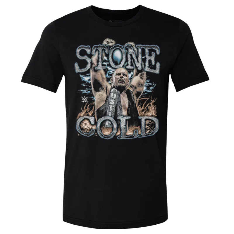Stone Cold Steve Austin WWE Flames WHT made by 500 Level