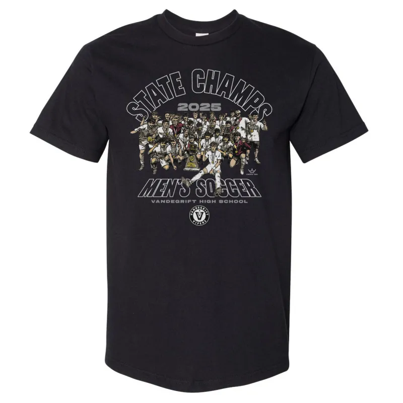 Crown Trio Vandegrift Vipers Men's Soccer State Champs 2025 WHT made by 500 Level