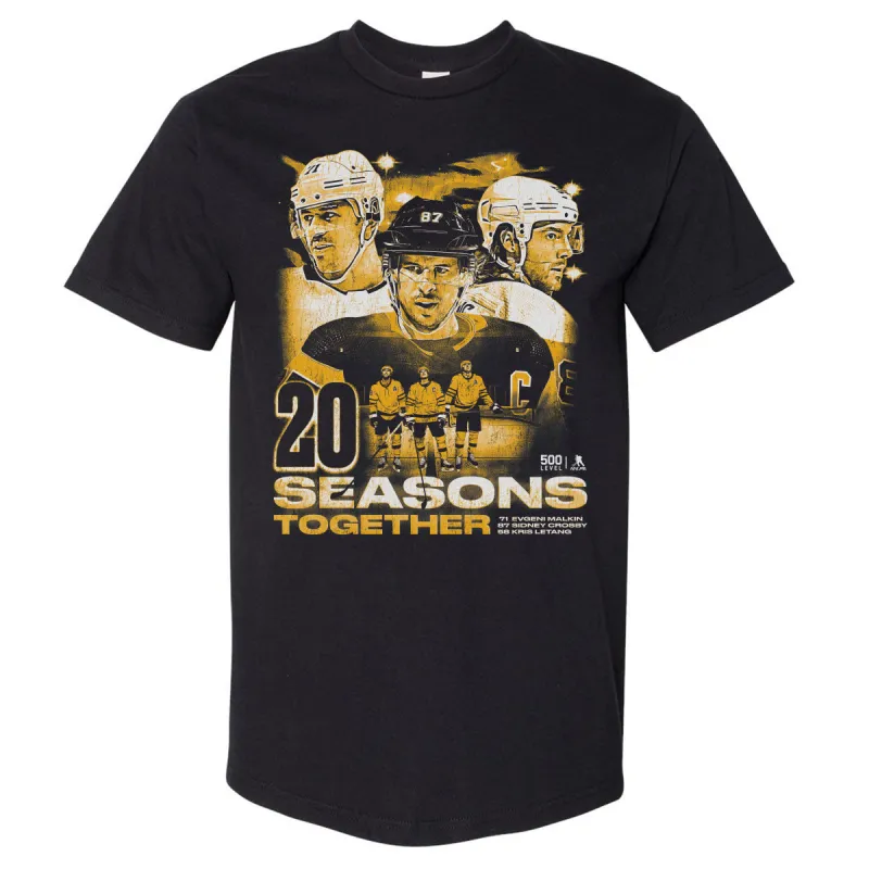 Sidney Crosby Kris Letang & Evgeni Malkin Pittsburgh 20 Seasons WHT made by 500 Level