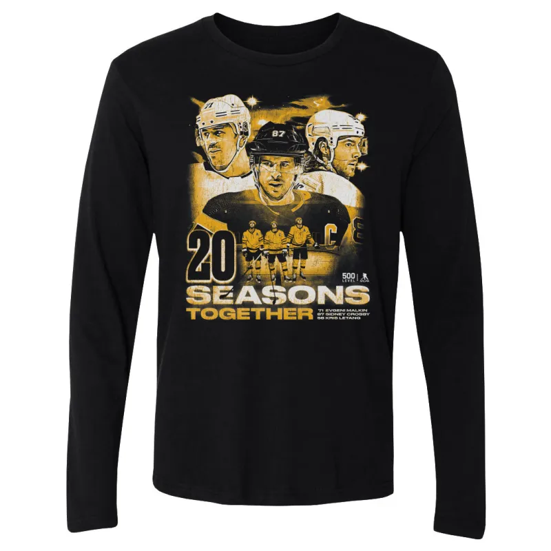 Sidney Crosby Kris Letang & Evgeni Malkin Pittsburgh 20 Seasons WHT made by 500 Level