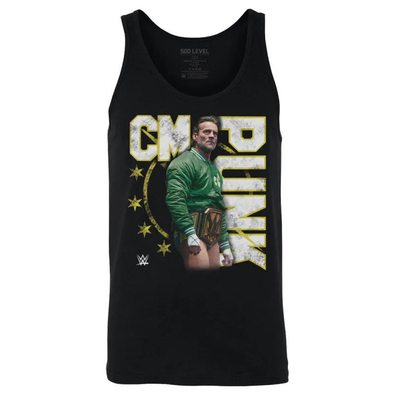 CM Punk WWE Name Stars WHT made by 500 Level