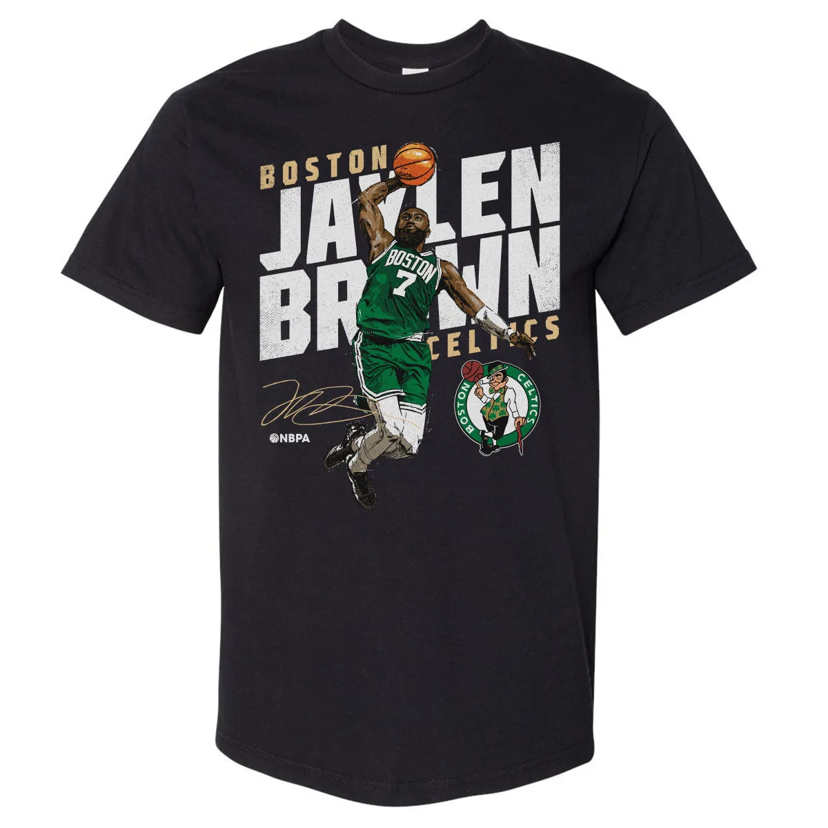 Jaylen Brown Boston Celtics Slant WHT sold by 500 Level