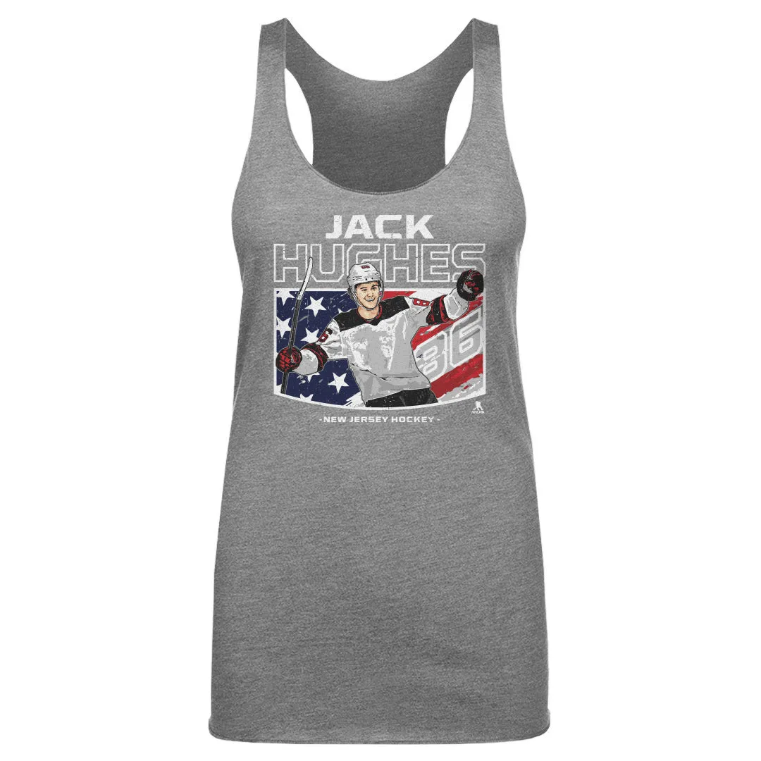 Jack Hughes New Jersey American Flag WHT sold by 500 Level