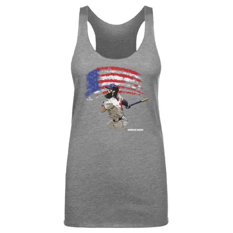 Brandon Marsh Philadelphia American Flag Swing WHT sold by 500 Level