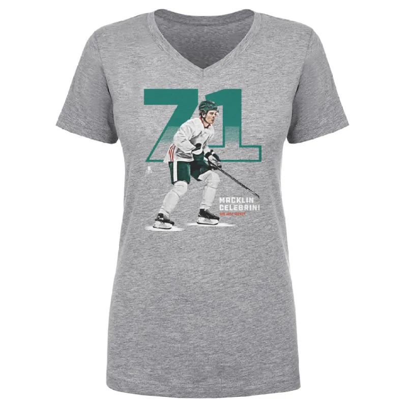 Macklin Celebrini San Jose Outline WHT sold by 500 Level