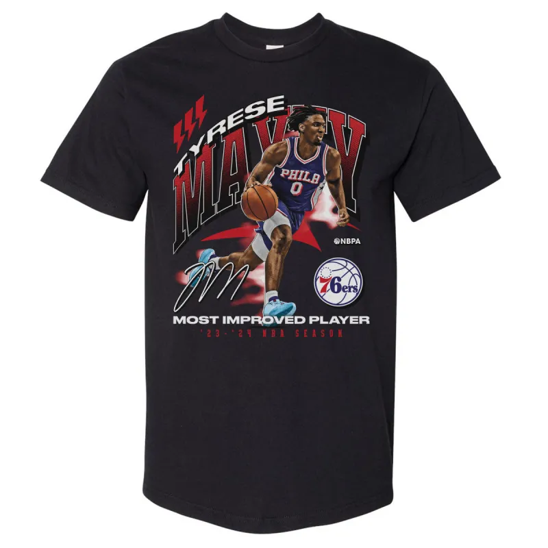 Tyrese Maxey Philadelphia 76ers 2024 NBA Most Improved Award WHT sold by 500 Level
