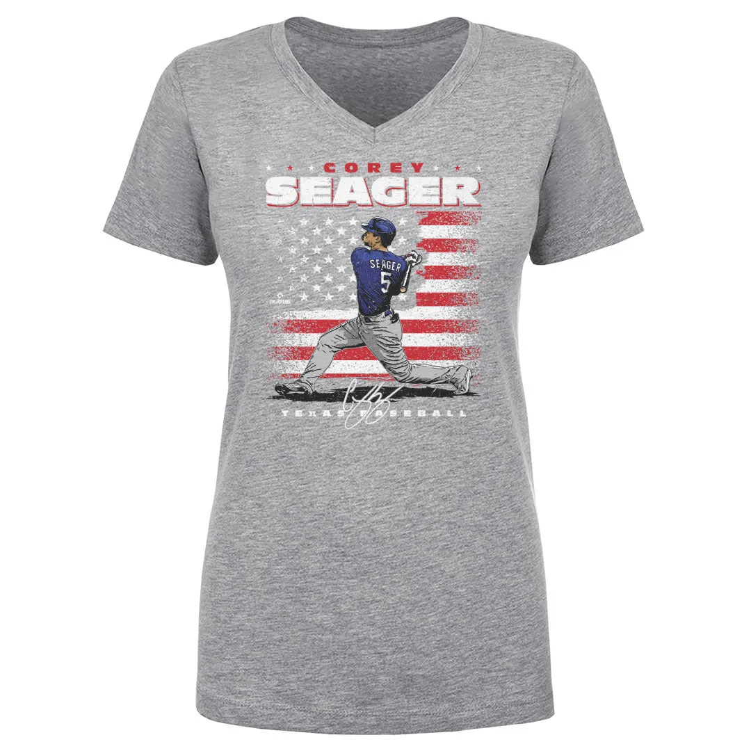 Corey Seager Texas American Flag WHT sold by 500 Level