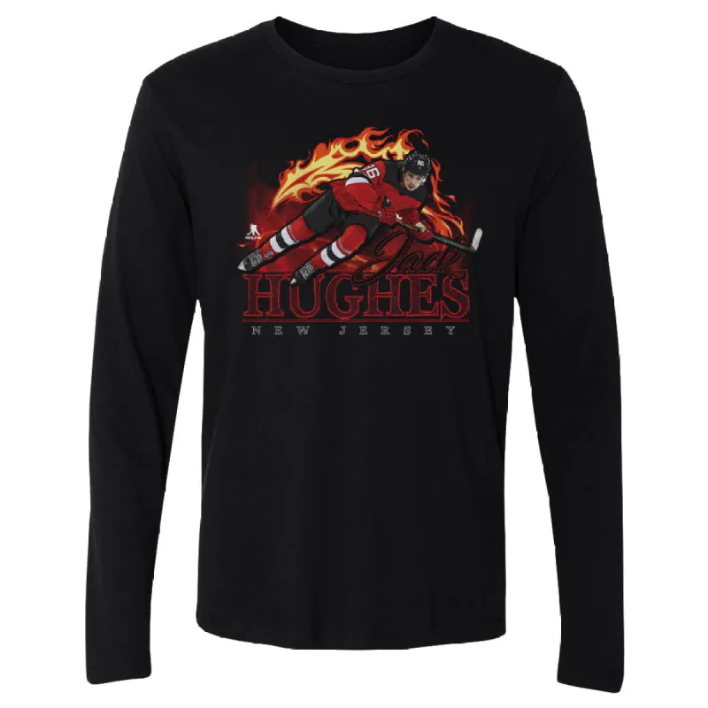 Jack Hughes New Jersey Flame WHT sold by 500 Level