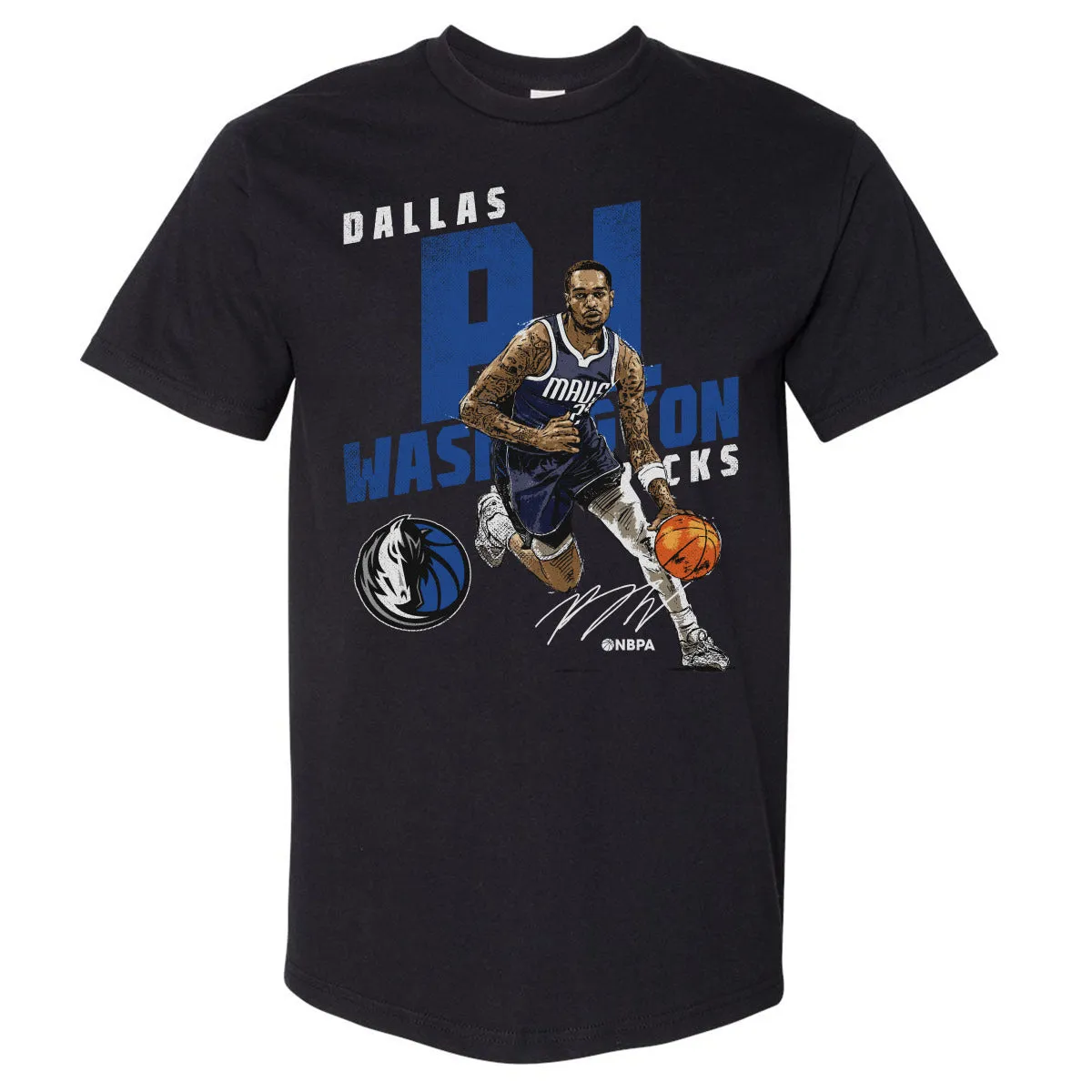 P.J. Washington Dallas Mavericks Slant WHT sold by 500 Level