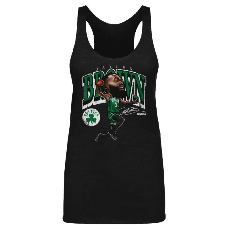Jaylen Brown Boston Celtics Cartoon WHT made by 500 Level