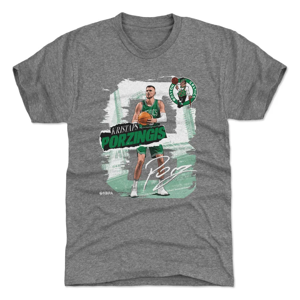 Kristaps Porzingis Boston Celtics Rough WHT sold by 500 Level
