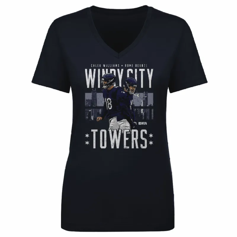 Caleb Williams & Rome Odunze Chicago Windy City Towers WHT sold by 500 Level