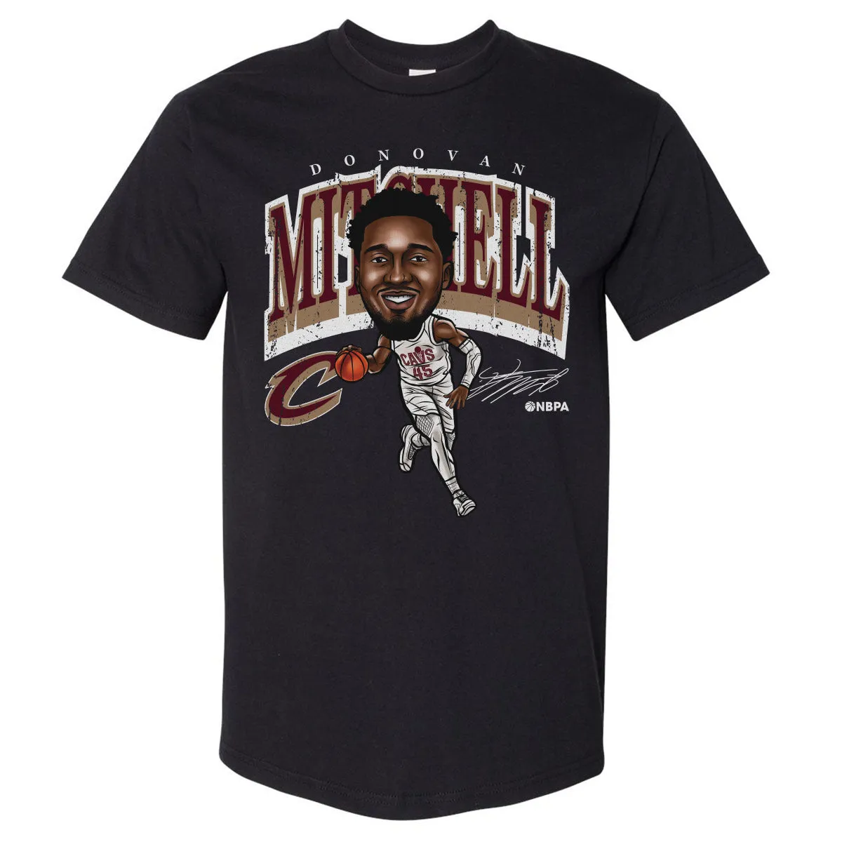 Donovan Mitchell Cleveland Cavaliers Cartoon WHT sold by 500 Level