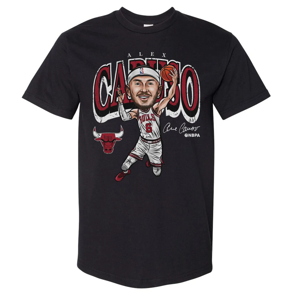 Alex Caruso Chicago Bulls Cartoon WHT sold by 500 Level