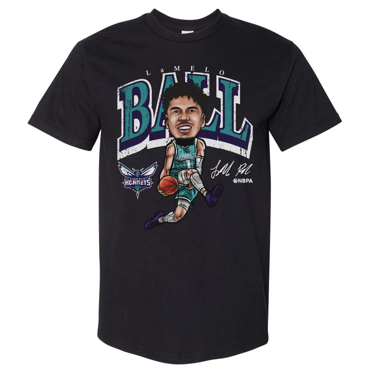 LaMelo Ball Charlotte Hornets Cartoon WHT sold by 500 Level