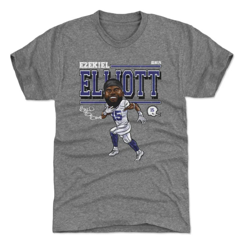Ezekiel Elliott Dallas Cartoon WHT sold by 500 Level