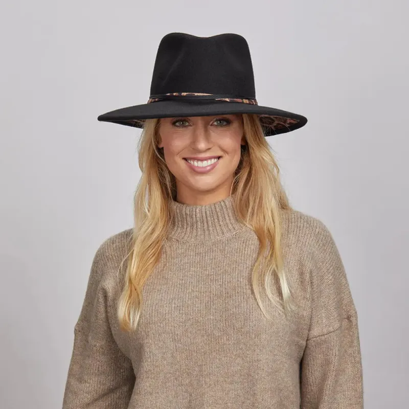 Botwin | Womens Black Felt Fedora Hat sold by American Hat Makers