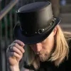 El Dorado SR2 | Mens Leather Top Hat with SR2 Hat Band sold by American Hat Makers